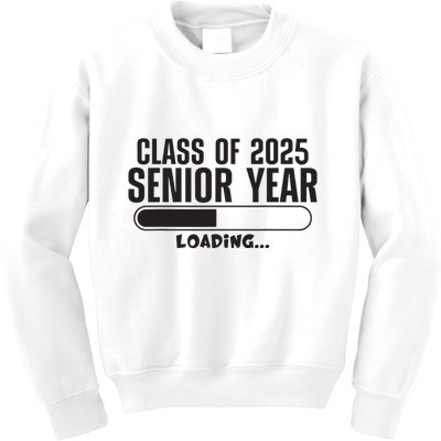 Class Of 2025 Senior Year Loading Funny Senior 2025 Kids Sweatshirt
