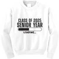 Class Of 2025 Senior Year Loading Funny Senior 2025 Kids Sweatshirt