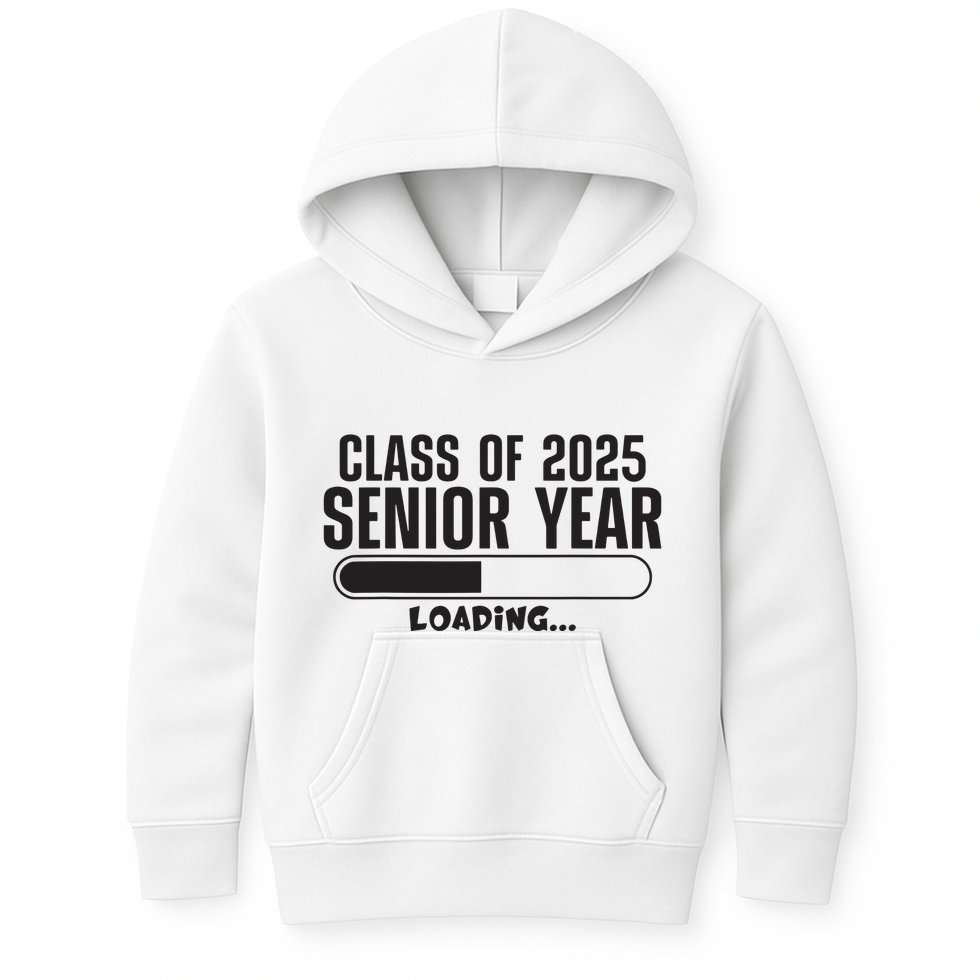 Class Of 2025 Senior Year Loading Funny Senior 2025 Kids Hoodie