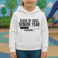Class Of 2025 Senior Year Loading Funny Senior 2025 Kids Hoodie