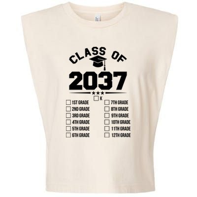 Class Of 2037 Grow With Me Checklist Kindergarten 12th Grade Garment-Dyed Women's Muscle Tee