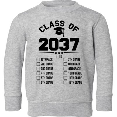 Class Of 2037 Grow With Me Checklist Kindergarten 12th Grade Toddler Sweatshirt