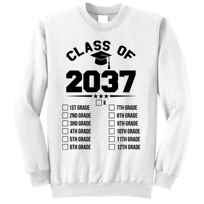 Class Of 2037 Grow With Me Checklist Kindergarten 12th Grade Sweatshirt
