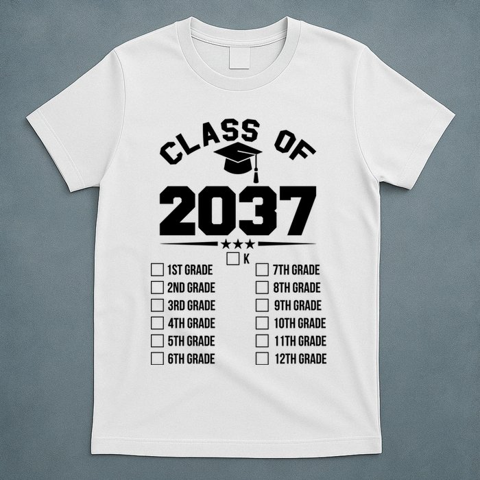 Class Of 2037 Grow With Me Checklist Kindergarten 12th Grade T-Shirt