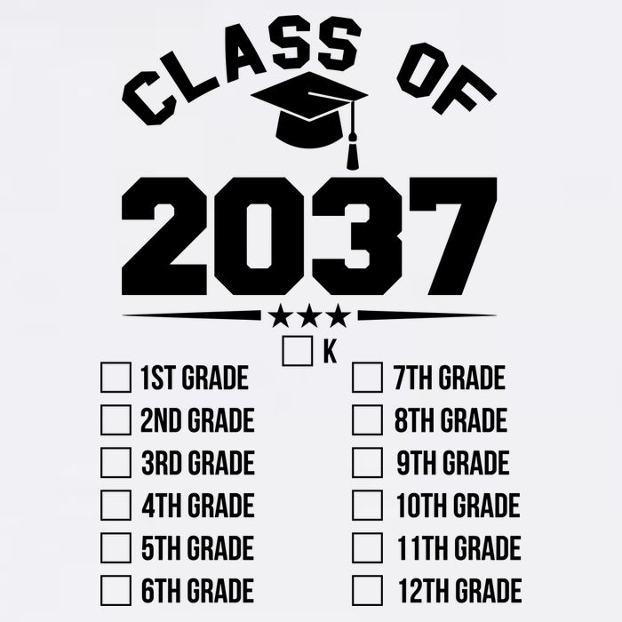 Class Of 2037 Grow With Me Checklist Kindergarten 12th Grade T-Shirt