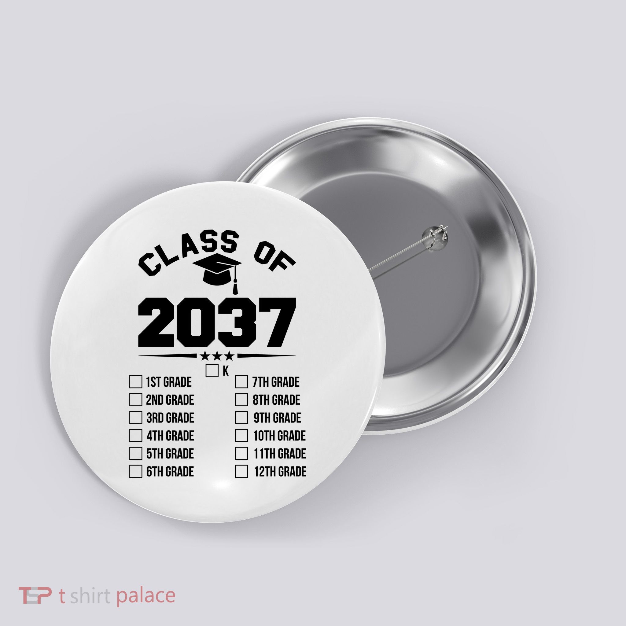 Class Of 2037 Grow With Me Checklist Kindergarten 12th Grade Button