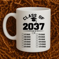 Class Of 2037 Grow With Me Checklist Kindergarten 12th Grade Mug