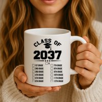 Class Of 2037 Grow With Me Checklist Kindergarten 12th Grade Mug
