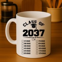 Class Of 2037 Grow With Me Checklist Kindergarten 12th Grade Mug