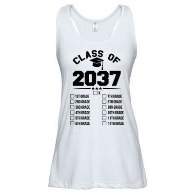 Class Of 2037 Grow With Me Checklist Kindergarten 12th Grade Ladies Essential Flowy Tank