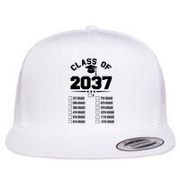Class Of 2037 Grow With Me Checklist Kindergarten 12th Grade Flat Bill Trucker Hat