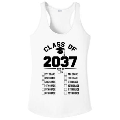 Class Of 2037 Grow With Me Checklist Kindergarten 12th Grade Ladies PosiCharge Competitor Racerback Tank
