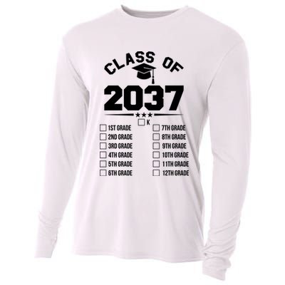 Class Of 2037 Grow With Me Checklist Kindergarten 12th Grade Cooling Performance Long Sleeve Crew