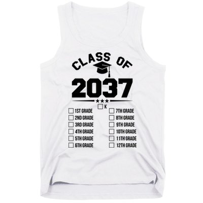 Class Of 2037 Grow With Me Checklist Kindergarten 12th Grade Tank Top