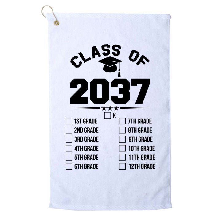 Class Of 2037 Grow With Me Checklist Kindergarten 12th Grade Golf Towel