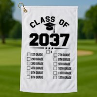 Class Of 2037 Grow With Me Checklist Kindergarten 12th Grade Golf Towel
