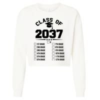 Class Of 2037 Grow With Me Checklist Kindergarten 12th Grade Cropped Pullover Crew