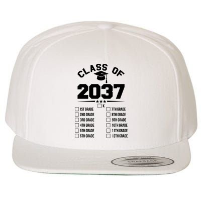 Class Of 2037 Grow With Me Checklist Kindergarten 12th Grade Wool Snapback Cap