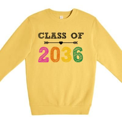 Class Of 2036 Colorful Graduation Gift Premium Crewneck Sweatshirt