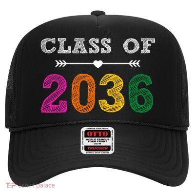 Class Of 2036 Colorful Graduation Gift High Crown Mesh Back Trucker Hat