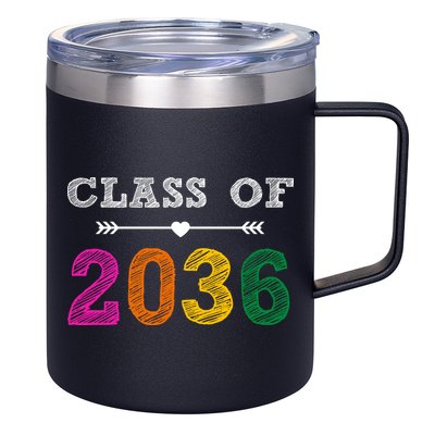 Class Of 2036 Colorful Graduation Gift 12oz Stainless Steel Coffee Mug