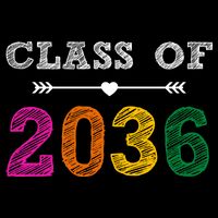 Class Of 2036 Colorful Graduation Gift Women's Knotted Racerback Tank