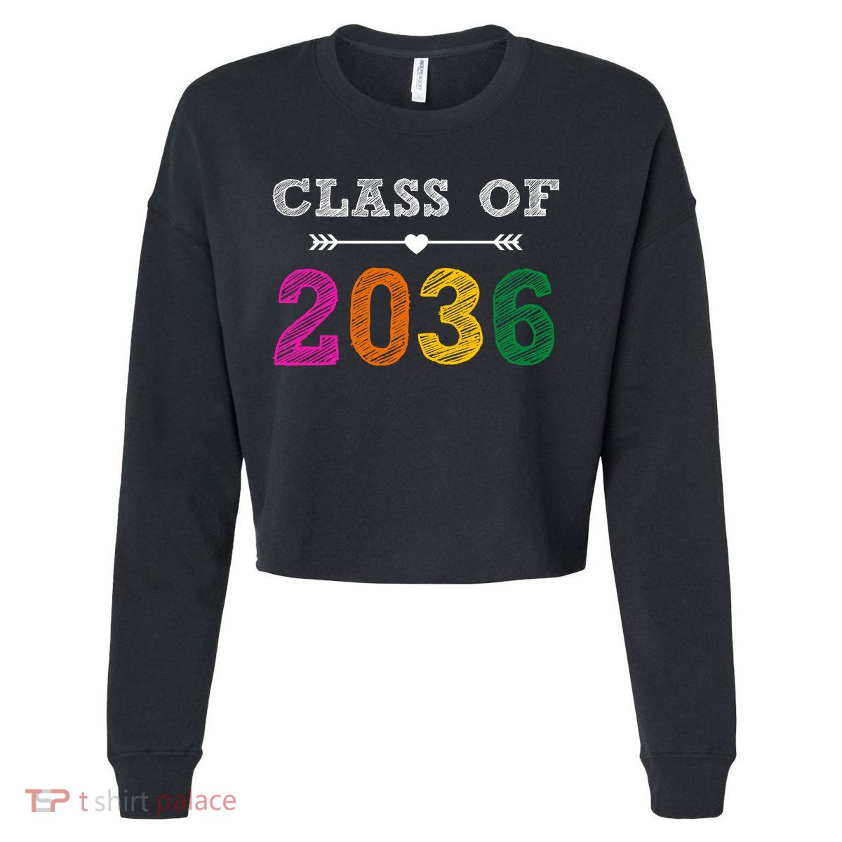 Class Of 2036 Colorful Graduation Gift Cropped Pullover Crew