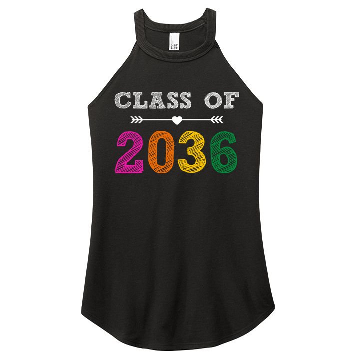 Class Of 2036 Colorful Graduation Gift Women's Perfect Tri Rocker Tank