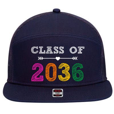 Class Of 2036 Colorful Graduation Gift 7 Panel Mesh Trucker Snapback Hat