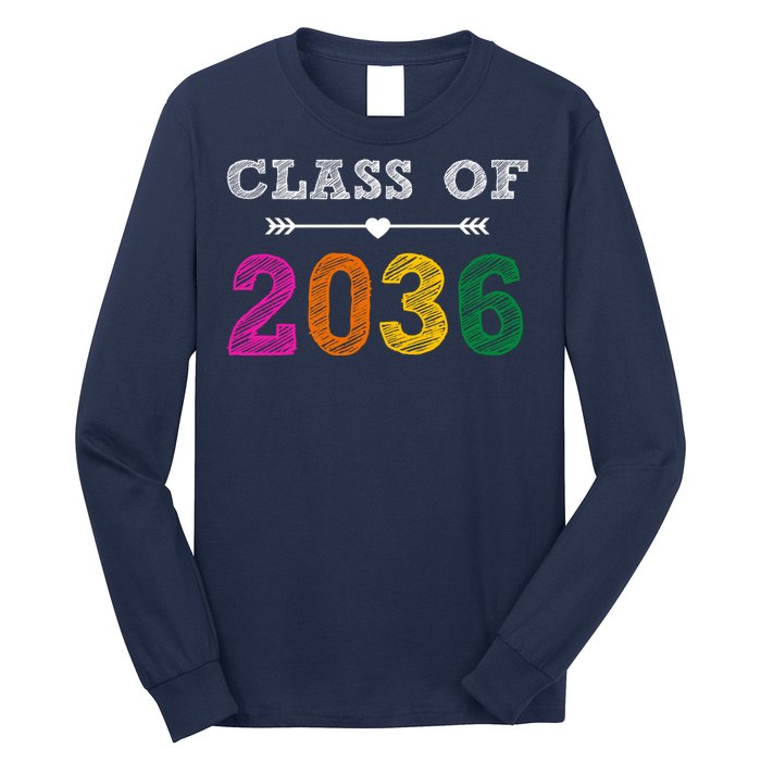 Class Of 2036 Colorful Graduation Gift Long Sleeve Shirt