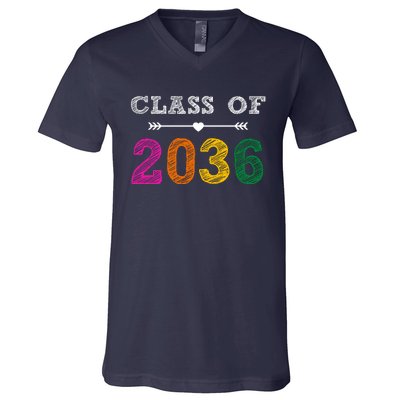 Class Of 2036 Colorful Graduation Gift V-Neck T-Shirt