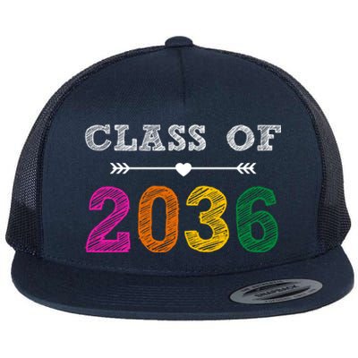 Class Of 2036 Colorful Graduation Gift Flat Bill Trucker Hat