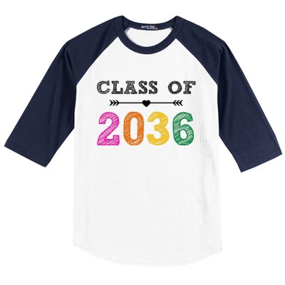 Class Of 2036 Colorful Graduation Gift Baseball Sleeve Shirt