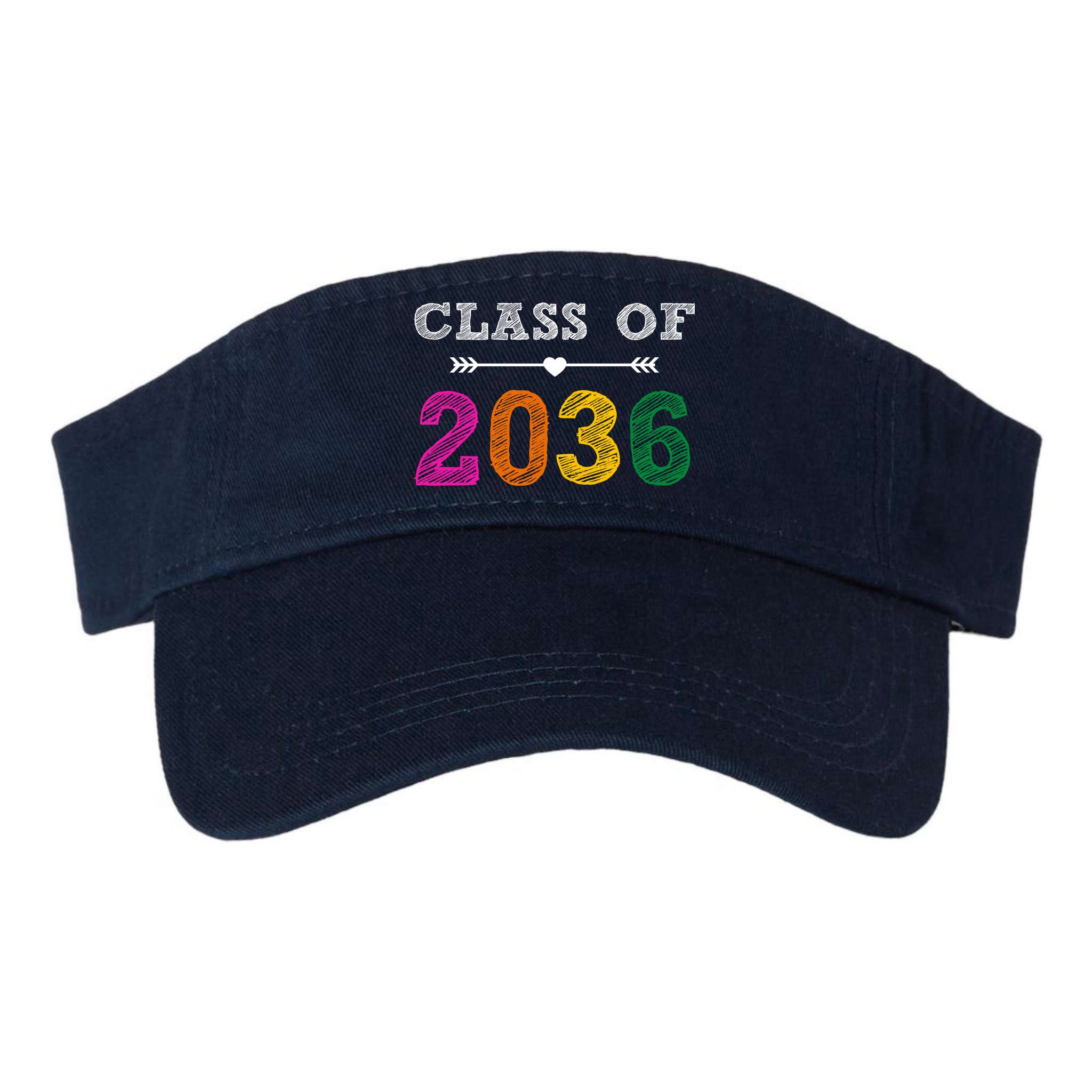 Class Of 2036 Colorful Graduation Gift Visor