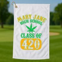 Class Of 420 Marijuana Cannabis Pothead Stoner Golf Towel