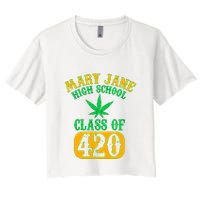 Class Of 420 Marijuana Cannabis Pothead Stoner Women's Crop Top Tee