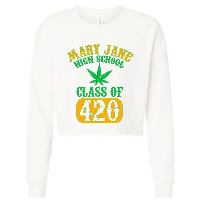 Class Of 420 Marijuana Cannabis Pothead Stoner Cropped Pullover Crew