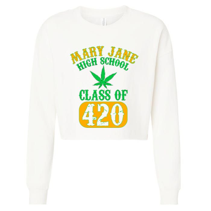 Class Of 420 Marijuana Cannabis Pothead Stoner Cropped Pullover Crew