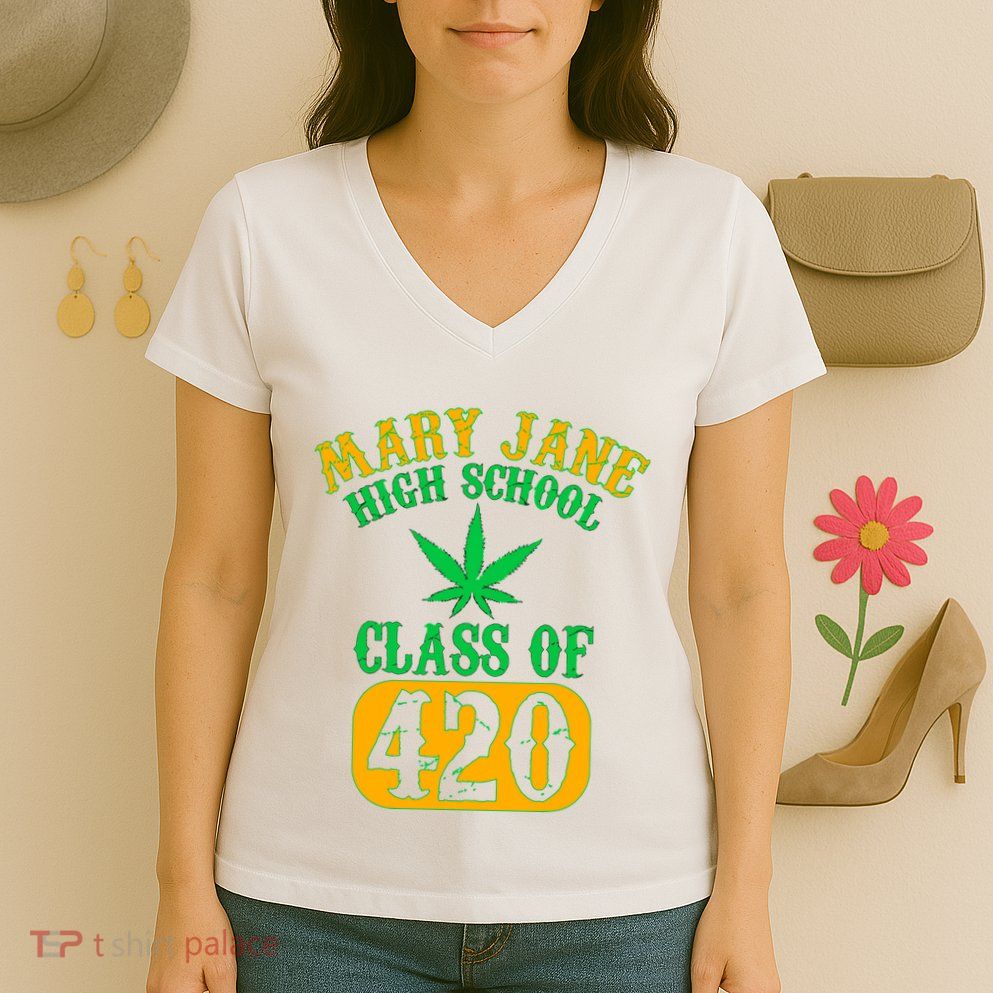 Class Of 420 Marijuana Cannabis Pothead Stoner Women's V-Neck T-Shirt