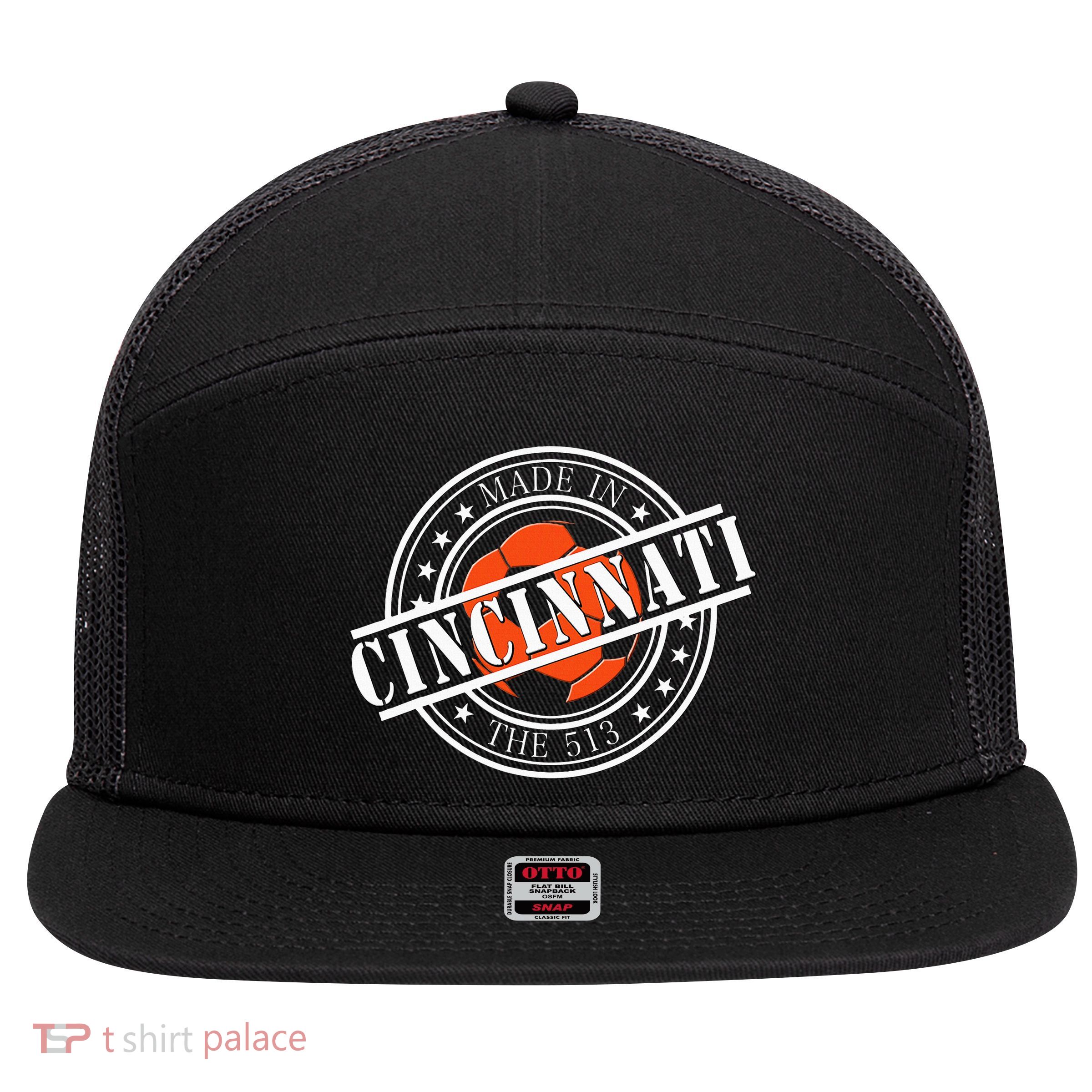 Cincinnati Ohio 513 Soccer Squad 7 Panel Mesh Trucker Snapback Hat