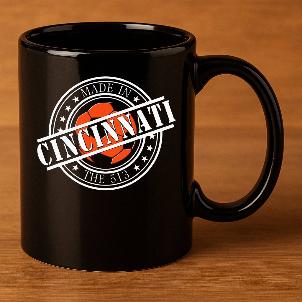 Cincinnati Ohio 513 Soccer Squad 11oz C Handle Ceramic Mug