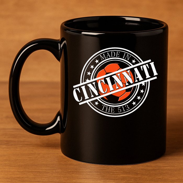 Cincinnati Ohio 513 Soccer Squad 11oz C Handle Ceramic Mug