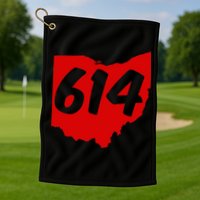 Columbus Ohio 614 Area Code 614 Golf Towel