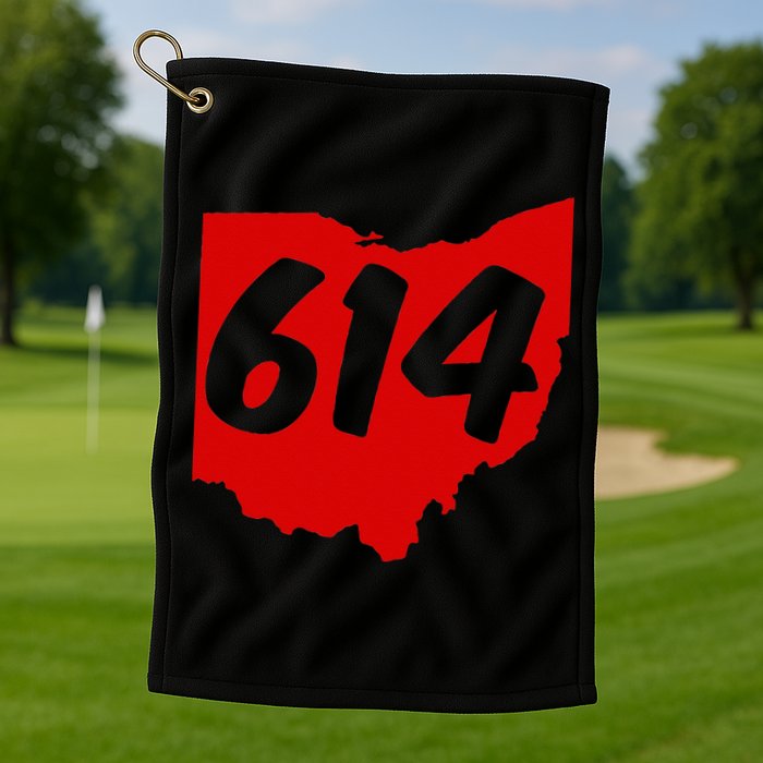 Columbus Ohio 614 Area Code 614 Golf Towel