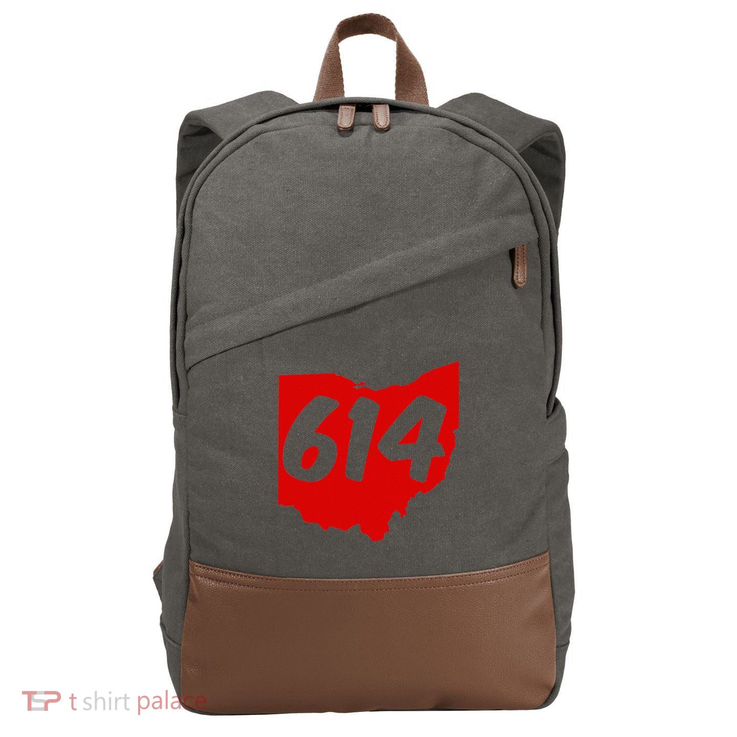Columbus Ohio 614 Area Code 614 Cotton Canvas Backpack