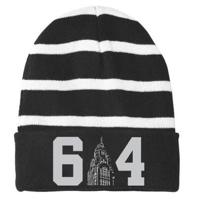 Columbus Ohio 614 Striped Beanie with Solid Band