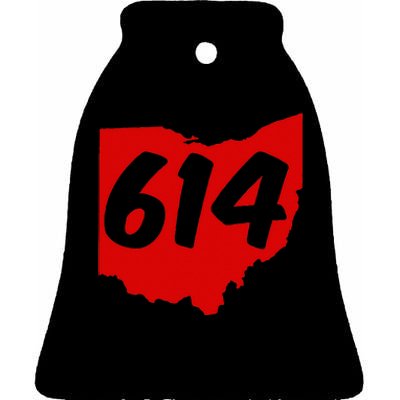 Columbus Ohio 614 Area Code 614 Ceramic Bell Ornament