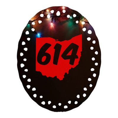 Columbus Ohio 614 Area Code 614 Ceramic Oval Ornament