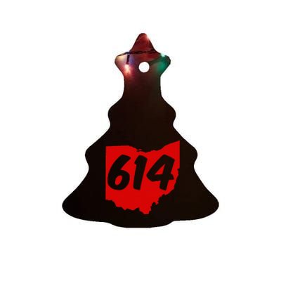 Columbus Ohio 614 Area Code 614 Ceramic Tree Ornament