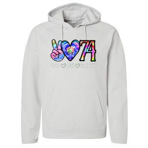 Class Of 74 1974 50th Class Reunion Tie Dye Graduation Items Performance Fleece Hoodie